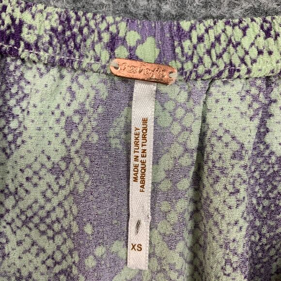 Free People Skirt Women XS Extra Small Animal Print Katie Button Front Slit Maxi - Picture 4 of 16